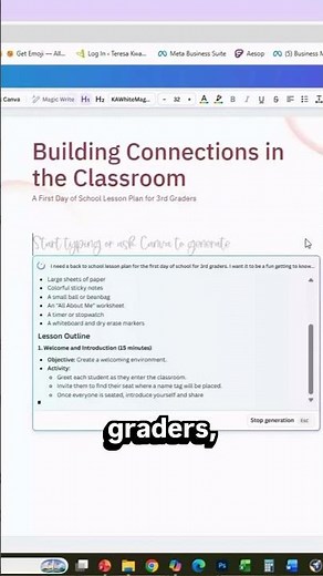 Teachers, use Canva’s Magic Write and create lesson plans in seconds for your classroom and students