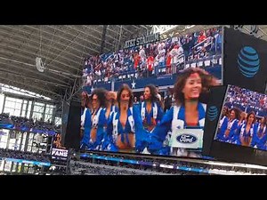 Dallas Cowboys Cheerleaders perform signature dance Thunderstruck pregame vs Chicago Bears