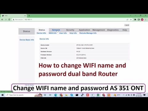 How to change WIFI name and password dual band Router | AS 351 DX ONT
