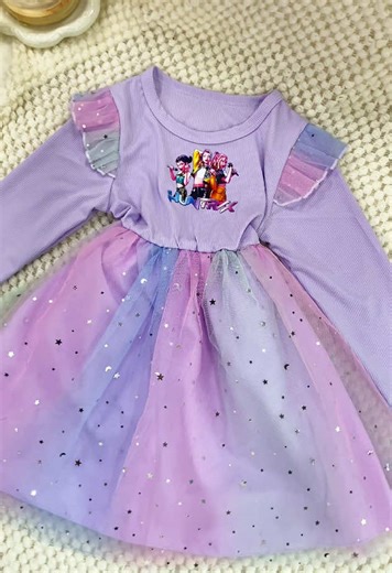 The ruffle sleeves are just adorable. unique dress for a unique girl #demonhunterdress #girlspartywear #dancecostume #animeprincessdress #birthdaygiftforgirls #spotlightfinds #tiktokshopholidayhaul #tiktokshopcreatorpicks