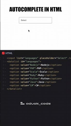 HTML Autocomplete Input Using Datalist