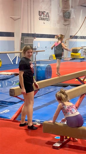 First gymnastics class #gymnast #balancebeam #jump #futureolympian #gymnasticclass