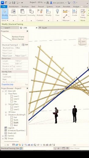 Modeling Bamboo Grid Shell Pavilion in Revit