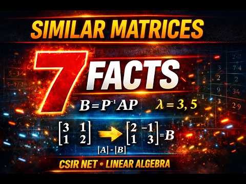 NET/ GATE/ TRB Linear Algebra problem solving 2 | 7 facts of similar matices