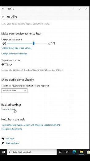 How to turn on and off mono audio in windows 10
