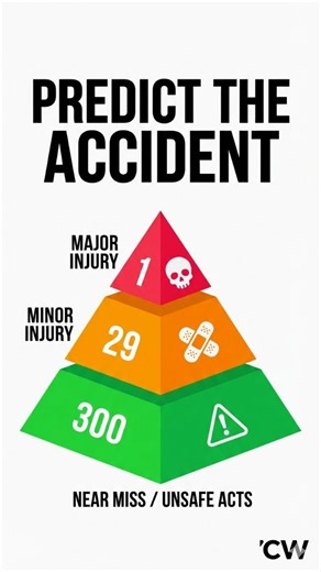 SAFE DECODE on Instagram: "Heinrich's Pyramid: Why Reporting Near Misses Saves Lives What is Heinrich's Accident Triangle? In 1931, H.W. Heinrich discovered a statistical ratio that predicts workplace accidents: 1 : 29 : 300. In this Safe Decode guide, we explain the levels of the pyramid: 1 Major Injury: (Fatality/Lost Time). 29 Minor Injuries: (First Aid Cases). 300 Near Misses: (No Injury). The lesson? Accidents are not bad luck; they are the result of ignoring the 300 small mistakes at the b