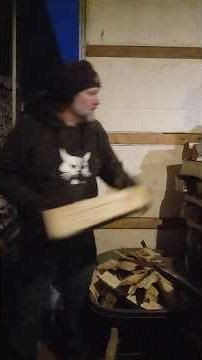 unloading the leftover firewood