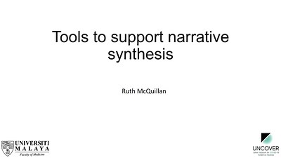 SR course 8c - Tools for narrative synthesis