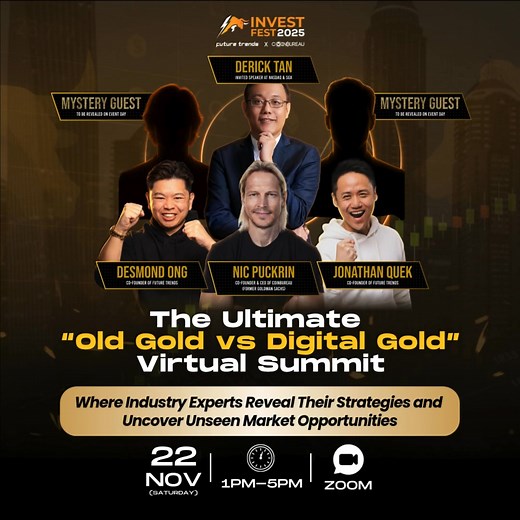 Everyone’s talking about it — Old Gold vs Digital Gold... But which one truly holds more influence or value in today’s world? That’s exactly why we created InvestFest 2025, a global virtual summit designed to help you understand what’s really happening beneath the surface. You’ll hear from world-class speakers and former institutional experts as they uncover the key shifts shaping the future and where new opportunities could quietly be forming next. 🎟️ If you're interested, secure your free spo