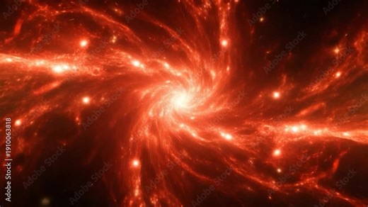 Cosmic Inferno: A breathtaking view into the heart of a cosmic inferno, where swirling nebulae of fire-red color dance in the vast expanse of space.