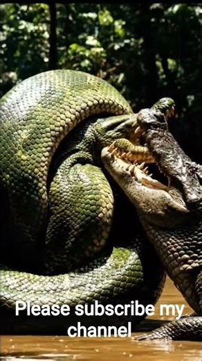 python versus crocodile fight #pythen #crocodile