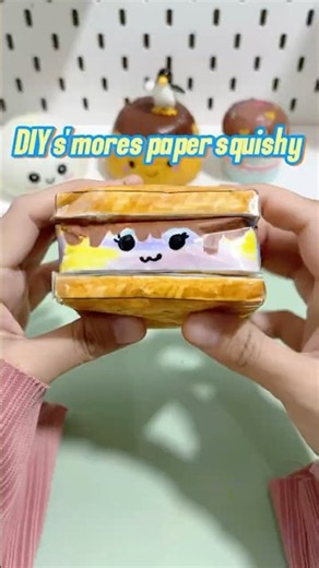 DIY S'mores paper squishy #diysquishy #fakefood #papercraft #papersquishy