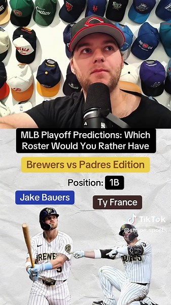 Predicting the MLB playoffs who wins and which roster would you rather have in the matchup between the Milwaukee Brewers and h the e San Diego Padres? #padres #brewers #mlbplayoffs #baseball #TikTokCampaign