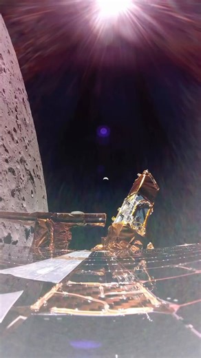 Blue Ghost orbital footage hits different: Moon’s ancient craters gliding past from 100 km up, every billion-year scar razor-sharp, lander hardware crisp in frame.
