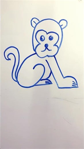32 =Monkey Drawing Easy Step-by-Step Sketch & Painting Tutorial #youtubeshorts #shortsfeed #trending