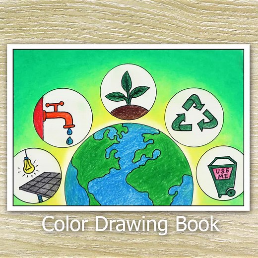 Save Earth Poster Drawing Tutorial for Kids