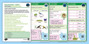 Year 2 Diving into Mastery: Step 3 Compare Lengths and Heights Activity Cards