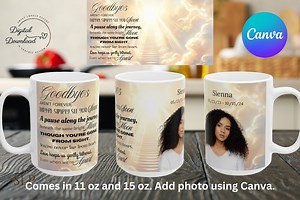 Memorial Mug Wrap: Poem Sublimation Design, Photo Upload (digital Download) - Etsy