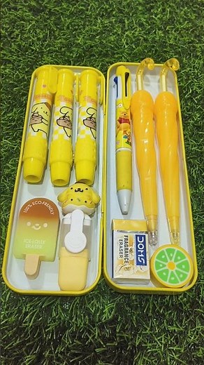 💛 Yellow Aesthetic Stationery Collection ✨ Cute Pencil Box Setup #stationarycollection #stationery