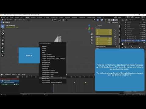 Blender 4.2 How to bring up the insert keyframe menu? #shorts #shortvideo #blender #blendertutorial