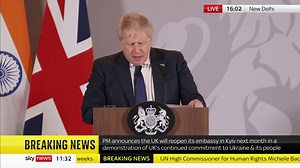 BREAKING: Britain is to reopen its embassy in Kyiv next month in a show of support for Ukraine and its people, Boris Johnson has announced. Latest: https://trib.al/wAloGAQ 📺 Sky 501, Virgin 602, Freeview 233 and YouTube | Sky News