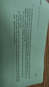 Vame:ID: A12. In a 2009-2016 study, the National Health and ... | Filo
