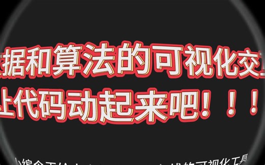 代码也是可以动起来的！数据和算法的可视化交互！