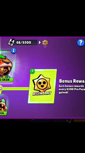 6500 pro pass xp = legendary star drop #shortsfeed #brawlstars #supercell