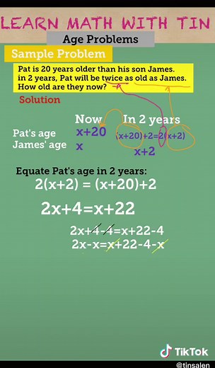 Age Word Problem Math Example