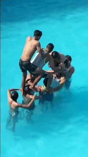 Human Pyramid in Swimming Pool #swimmingpool #pyramid #shorts