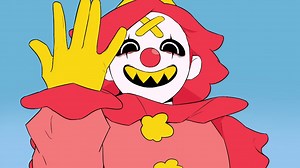 Clown Animation Art: Moving Statue and Anime Characters