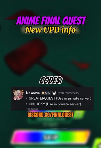 Anime Final Quest Codes and Joining Guide