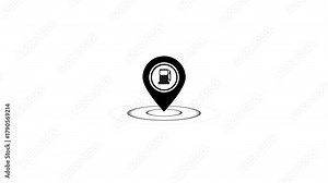 Gas station location icon animation .fuel and oil place icon animation , location pointer icon animation .