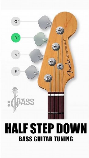 How to tune your bass guitar ? Half step down Tuning #basslesson #basstabs #chamisbass #shorts