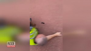 A Massachusetts police officer was injured after tumbling out of a slide. Now, it's being dubbed the "cop slide" and has become a tourist attraction at Boston's City Hall Plaza playground. | Inside Edition