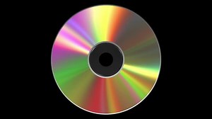 Iridescent CD DVD Disk. 3D Animation. Loop. Alpha Matte. 4k. 3840x2160.