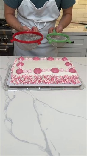 This colorful cake pour is SO satisfying