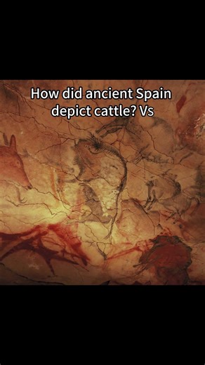How did ancient Spain depict cattle? VS ancient chinese cow #history #art #arthistory #painting