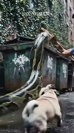 Delivery Driver Rescues Pug Puppy from Escaped Python in Urban Alley #pythonrescue #urbanwildlife