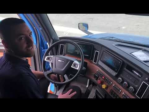 Overview of the digital dash option in a Freightliner Cascadia