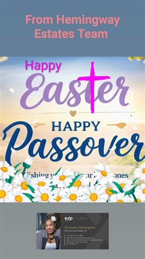 He is risen—and that changes everything. 🙌🏽✨ Happy Easter from the Hemingway Estates Team! Today we celebrate love, sacrifice, and victory—because God is the reason for every blessing, every open door, and every new beginning. May your day be filled with peace, joy, and purpose. 📲 Call/Text: (972) 762-5188 🌐 rashada.hemingway@exprealty.com “Blessing you with your real estate needs, the Hemingway way!” #HappyEaster #GodIsTheReason #GodsPlan #HemingwayEstatesTeam #exprealty