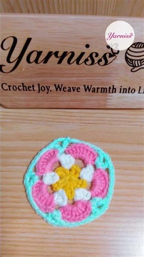 🌸💗 Crochet 3D Flower Coaster — Puffy Blossom Border Tutorial 🧶✨