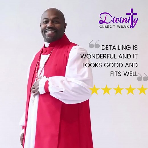 Discover your perfect clergy attire with Divinity Clergy Wear! Choose from our wide range of men's clergy apparel, including bishop and apostle attire, COGIC Approved Class A Vestment Sets, and stylish accessories. | Divinity Clergy Wear
