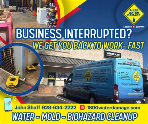 💼 Local Businesses & Retail Owners — Be Ready for the Unexpected When disaster strikes your commercial space — from burst pipes to flooding, mold, or biohazard exposure — every minute matters. At 1-800 Water Damage of Lake Havasu City, John Shaff and his certified local team help businesses recover quickly, safely, and discreetly. Commercial Property Experts Retail stores • Office buildings • Condos • Apartment complexes • Warehouses ✅ Full-Service Restoration & Cleanup 💧 Water damage restorat
