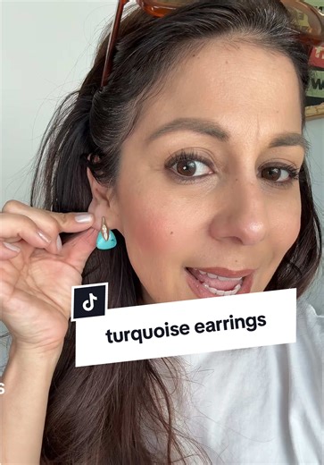 Gorgeous Turquoise Solstice Earrings add a pop of vibrant turquoise to any look, fusing heritage inspiration with modern design. Brass, 18k Gold Plated, Reconstituted Turquoise, Cubic Zirconia! #turquoisejewelry #turquoiseearrings #greenish #tiktokshopcreatorpicks #tiktokshopspringlowup @Ettika