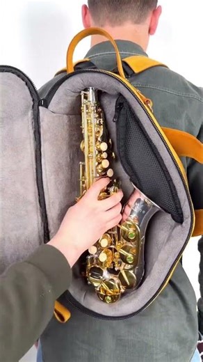 🎷 Curved Soprano Saxophone Gig Bag Crazy Horse Leather