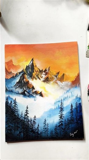 acrylic painting on canvas/ canvas painting tutorial #shorts