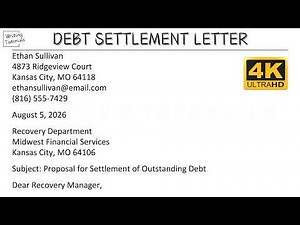 How To Write Debt Settlement Letter Template with Sample and Explanation | Writing Tutorials