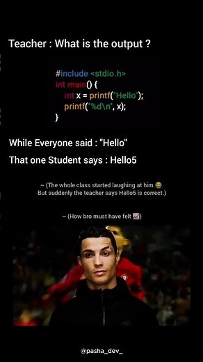 ✅ Explanation:​The student knew that printf is not a void function. Here is how that logic works:​1.