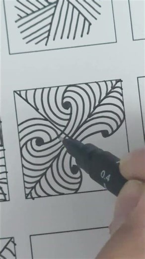 Zentangle Pattern In-N-Out Folded | Easy Zentangle Pattern #shorts